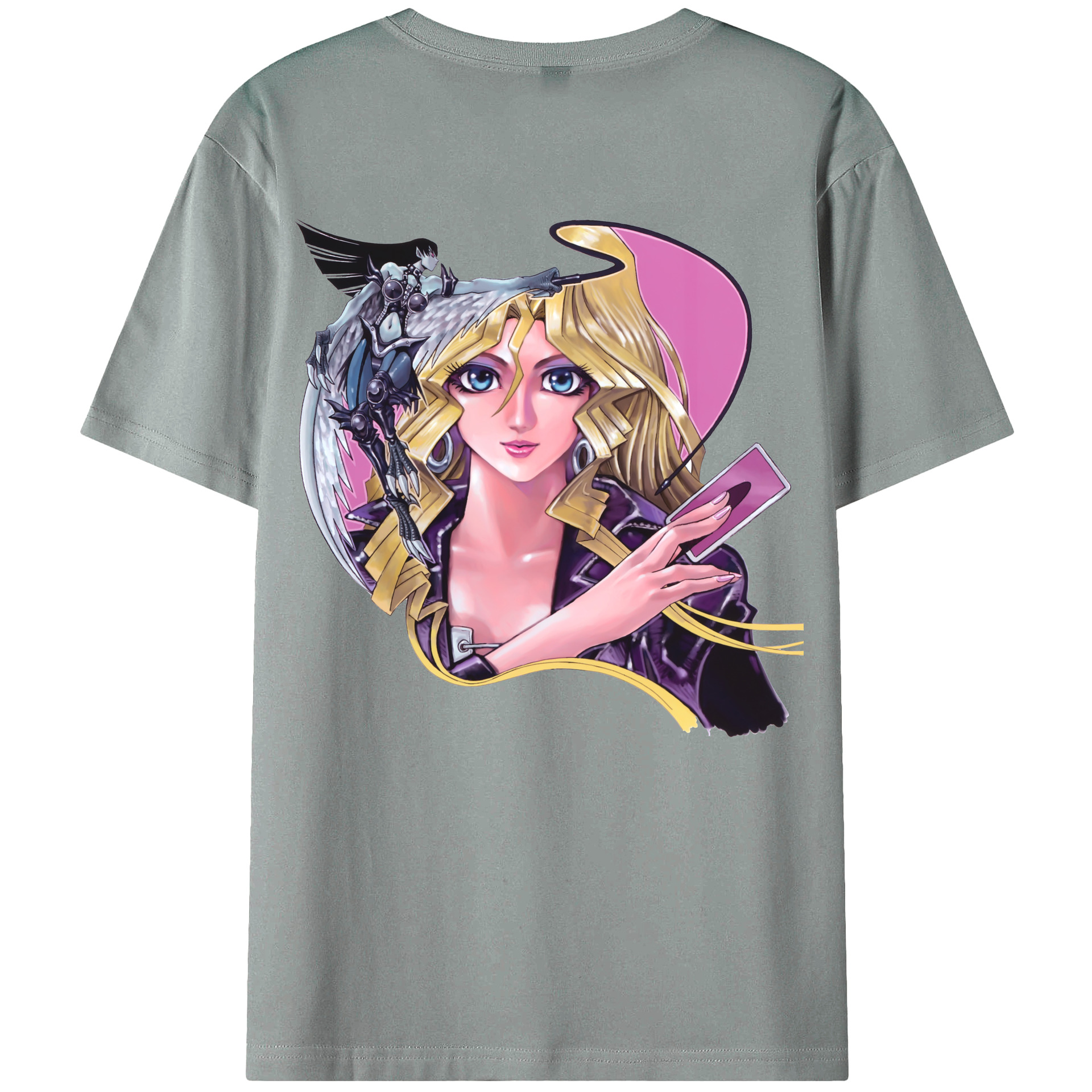 （画像用） 遊☆戯☆王 Yu-Gi-Oh! 綿100％ メンズ半袖Tシャツ（バックプリント） 通気性